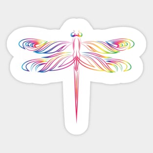 Rainbow Dragonfly Sticker